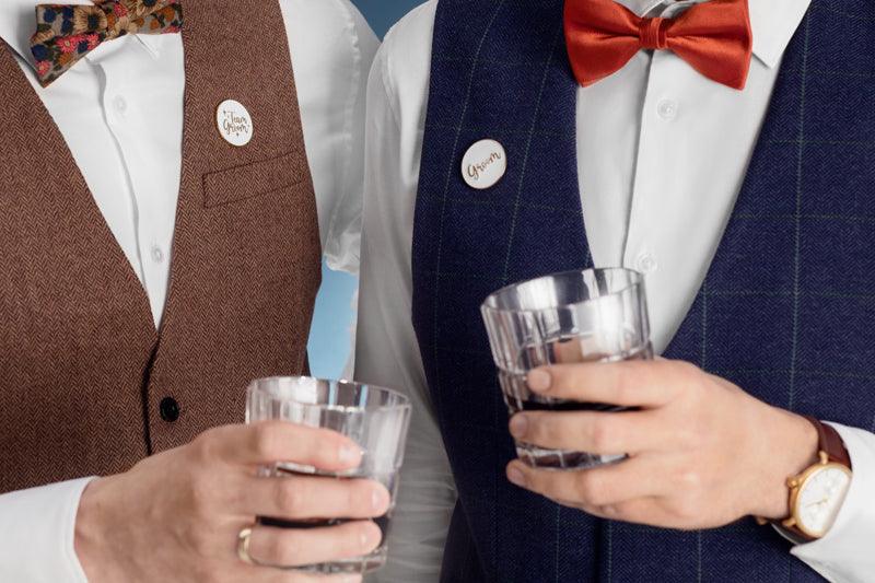 Karte mit Anstecker für die Groom Team, 10,5x15 cm - FeierGlanz