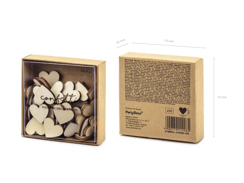 Holzkonfetti Herzen, 2x2cm (1 VPE / 50 Stk.) - FeierGlanz