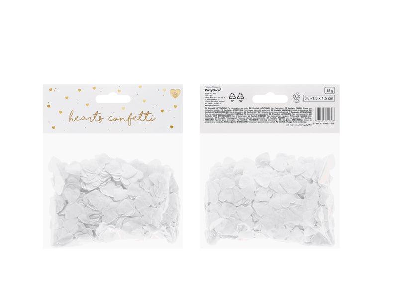 Weiße Konfetti-Herzen 1,6x1,6 cm, - FeierGlanz