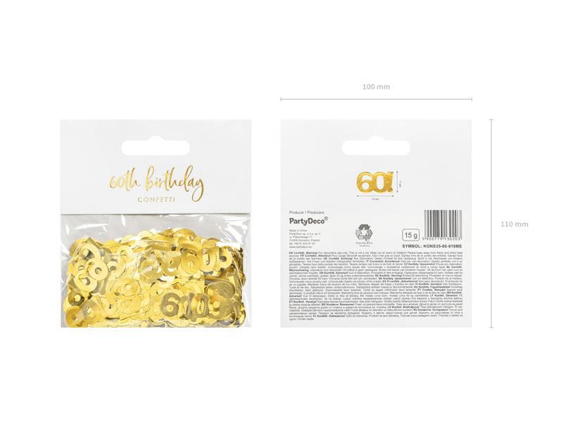 Metallisiertes Konfetti, Zahl 60, 15g - FeierGlanz