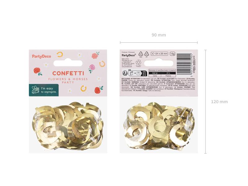 Konfetti Hufeisen, gold, 15g - FeierGlanz