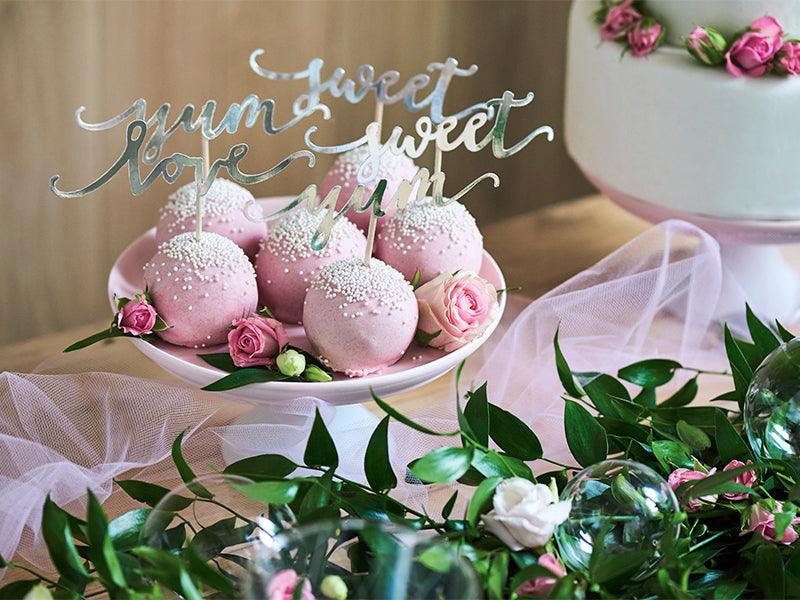 Muffin-Dekoration Love, silber, 13cm (1 VPE / 6 Stk.) - FeierGlanz