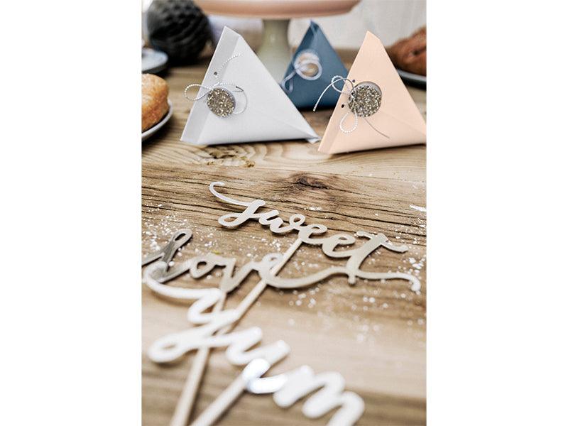 Muffin-Dekoration Love, silber, 13cm (1 VPE / 6 Stk.) - FeierGlanz