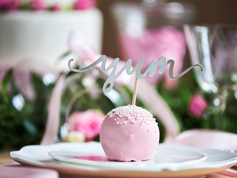 Muffin-Dekoration Love, silber, 13cm (1 VPE / 6 Stk.) - FeierGlanz