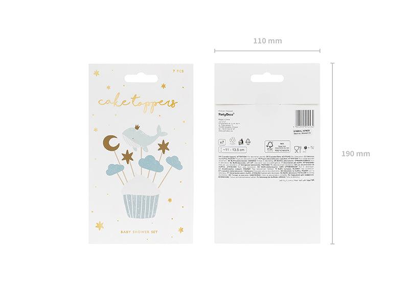 Dekorationen für Muffins - Wal, 11-13.5cm (1 VPE / 7 Stk.) - FeierGlanz