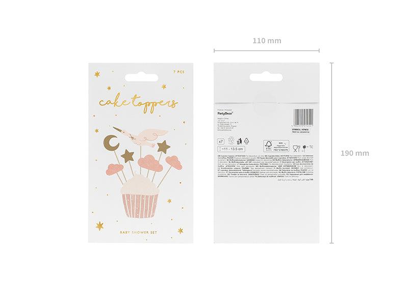 Dekorationen für Muffins - Storch, 11-13.5cm (1 VPE / 7 Stk.) - FeierGlanz