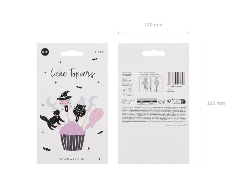 Dekorationen für Muffins Halloween, 14 cm, Mix (1 VPE / 6 Stk.) - FeierGlanz