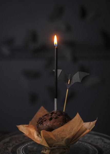 Fledermaus-Muffin-Dekoration, schwarz, 3,6-4,7 cm (1 VPE / 6 Stk.) - FeierGlanz