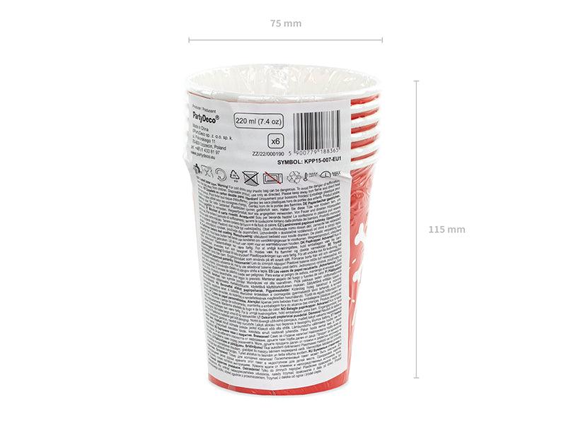 Becher Piraten, rot, 220ml (1 VPE / 6 Stk.) - FeierGlanz