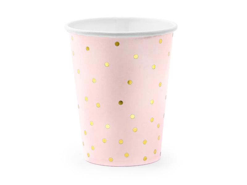 Becher Punkte, hellrosa, 260 ml (1 VPE / 6 Stk.) - FeierGlanz