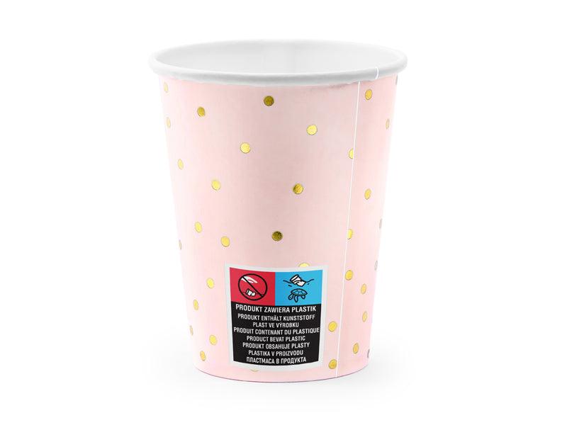 Becher Punkte, hellrosa, 260 ml (1 VPE / 6 Stk.) - FeierGlanz