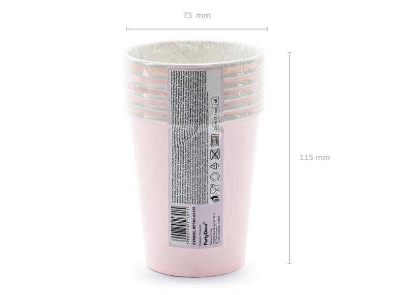 Becher Happy B'day!, hell-puderrosa, 220ml (1 VPE / 6 Stk.) - FeierGlanz