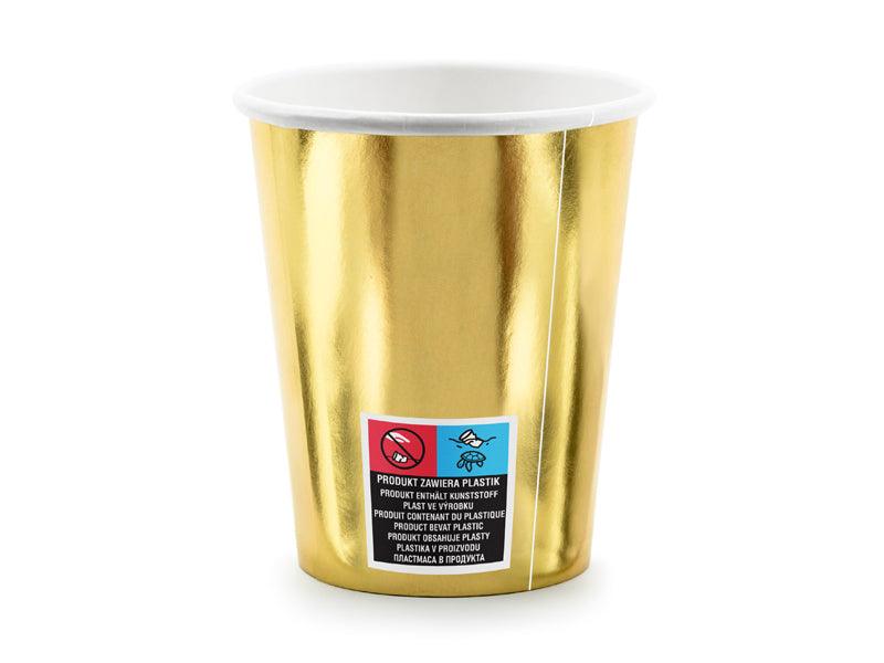 Becher 50th Birthday, gold, 220ml (1 VPE / 6 Stk.) - FeierGlanz