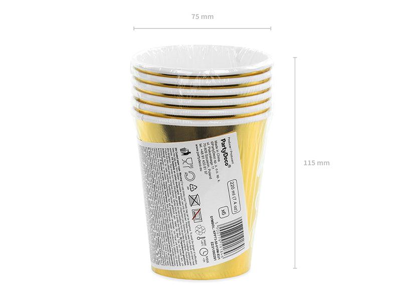 Becher 50th Birthday, gold, 220ml (1 VPE / 6 Stk.) - FeierGlanz