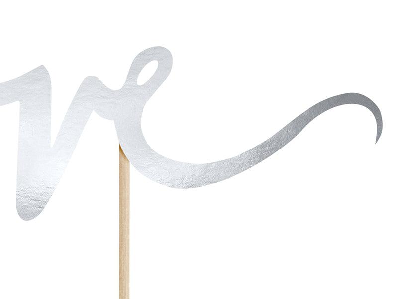 Caketopper Love, silber, 17cm - FeierGlanz