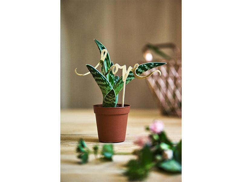 Caketopper Love, gold, 17cm - FeierGlanz