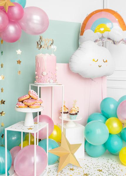 Caketopper Happy Birthday, gold, 22,5cm - FeierGlanz