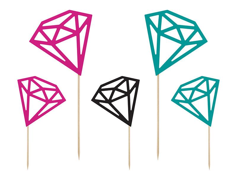 Caketopper Diamanten, 12,5-25,5cm (1 VPE / 5 Stk.) - FeierGlanz