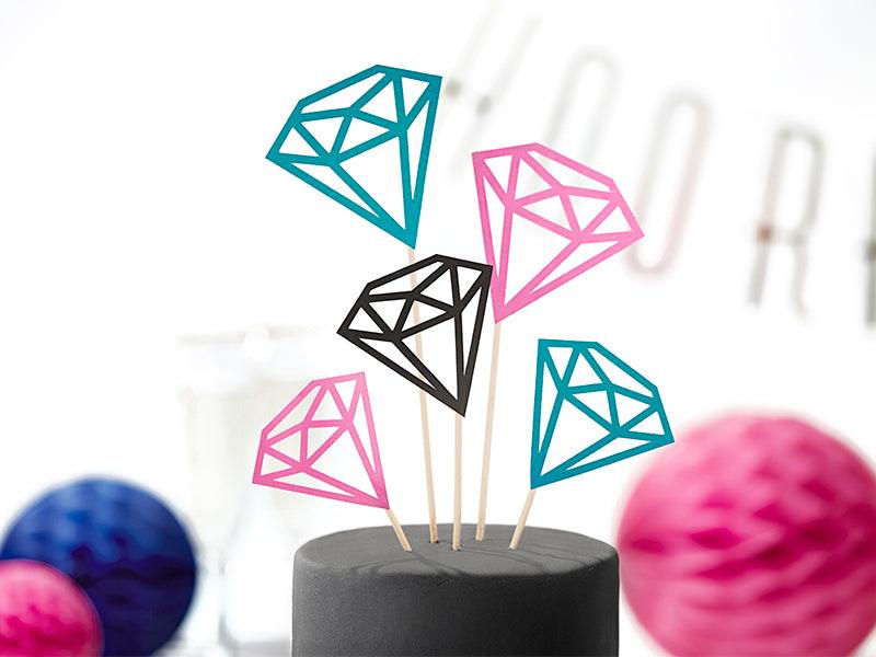 Caketopper Diamanten, 12,5-25,5cm (1 VPE / 5 Stk.) - FeierGlanz