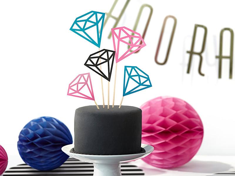 Caketopper Diamanten, 12,5-25,5cm (1 VPE / 5 Stk.) - FeierGlanz