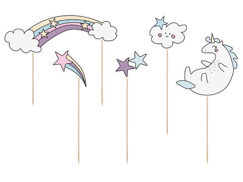 Caketopper Einhorn, 13-23,5cm (1 VPE / 5 Stk.) - FeierGlanz