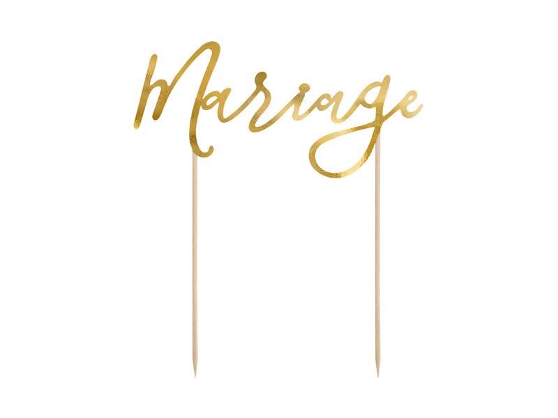 Caketopper Mariage, gold, 22,5cm - FeierGlanz