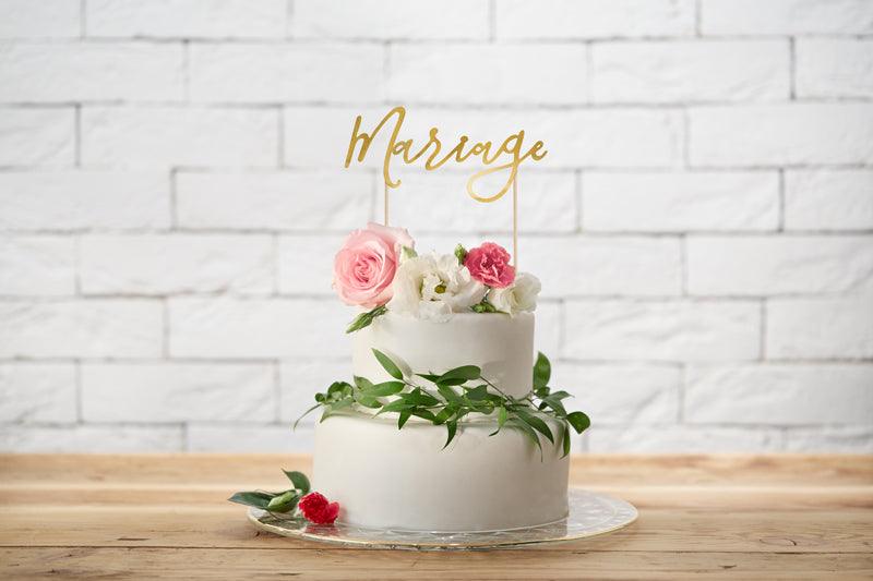 Caketopper Mariage, gold, 22,5cm - FeierGlanz