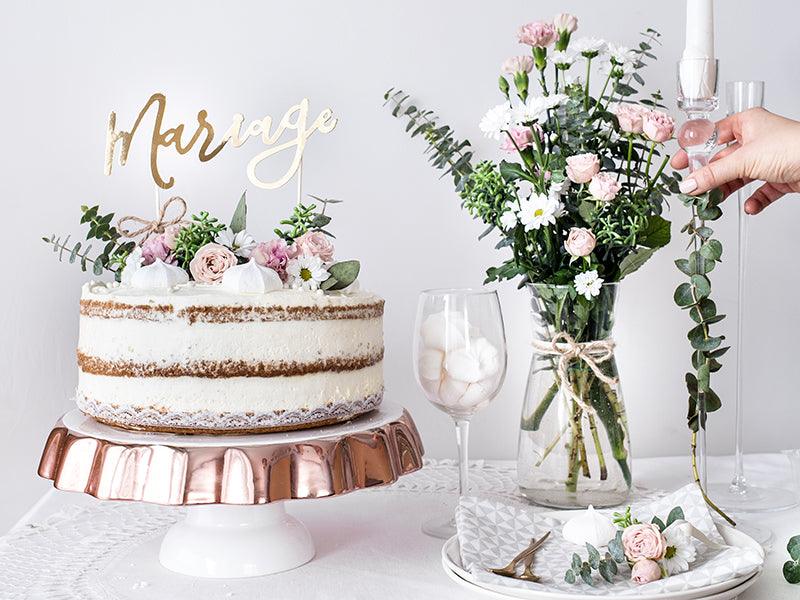 Caketopper Mariage, gold, 22,5cm - FeierGlanz