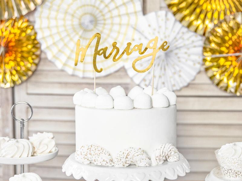 Caketopper Mariage, gold, 22,5cm - FeierGlanz