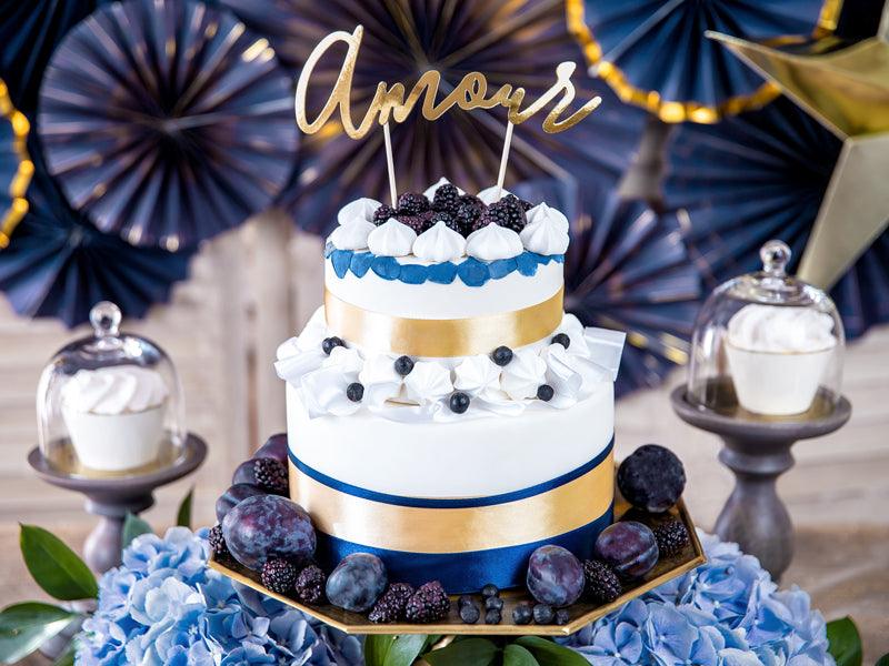 Tortentopper Amour, in Goldfarbe, 22, 5cm - FeierGlanz