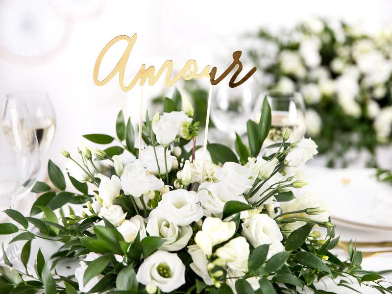 Tortentopper Amour, in Goldfarbe, 22, 5cm - FeierGlanz