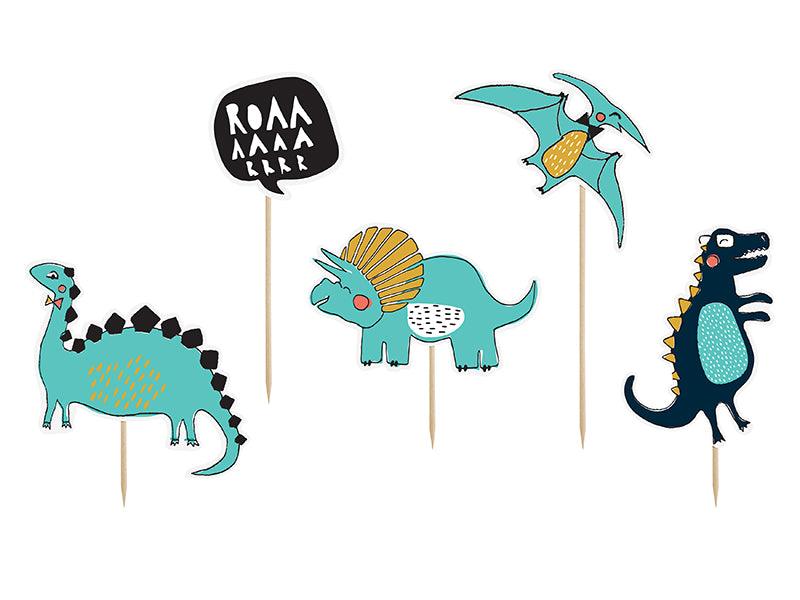 Caketopper Dinosaurier, 10,5-20cm (1 VPE / 5 Stk.) - FeierGlanz
