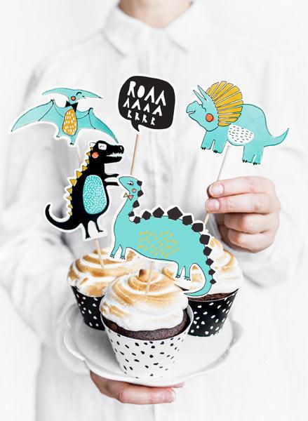Caketopper Dinosaurier, 10,5-20cm (1 VPE / 5 Stk.) - FeierGlanz