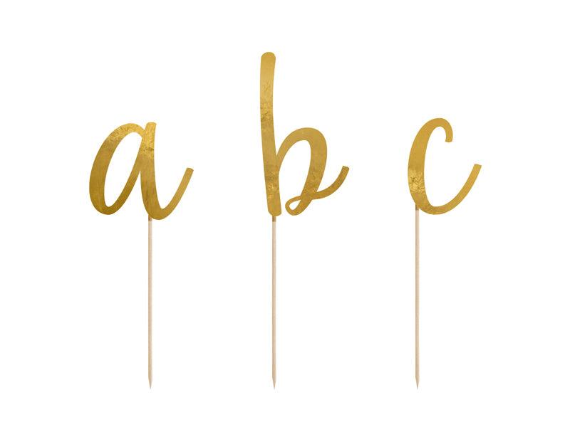 Caketopper Alphabet, gold, 9,5-12cm (1 VPE / 53 Stk.) - FeierGlanz