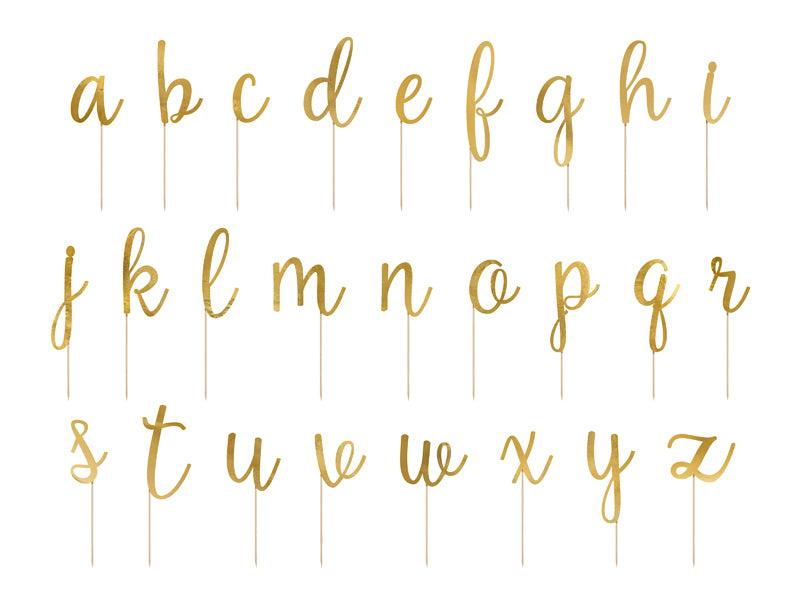 Caketopper Alphabet, gold, 9,5-12cm (1 VPE / 53 Stk.) - FeierGlanz