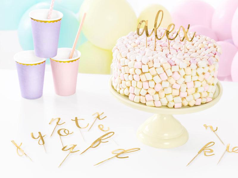 Caketopper Alphabet, gold, 9,5-12cm (1 VPE / 53 Stk.) - FeierGlanz