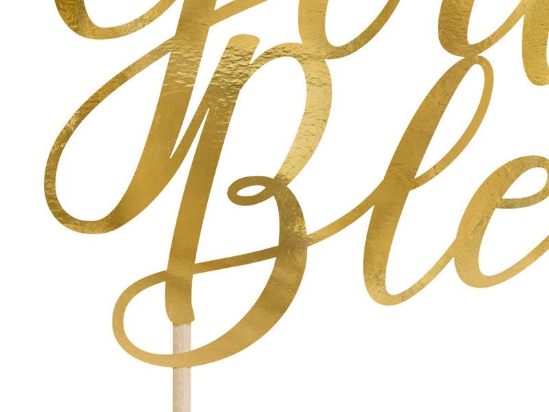 Caketopper God Bless, gold, 27,5cm - FeierGlanz