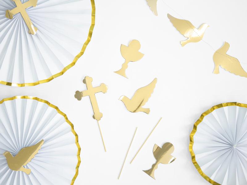 Caketopper Erstkommunion, gold, 31,5cm (1 VPE / 6 Stk.) - FeierGlanz