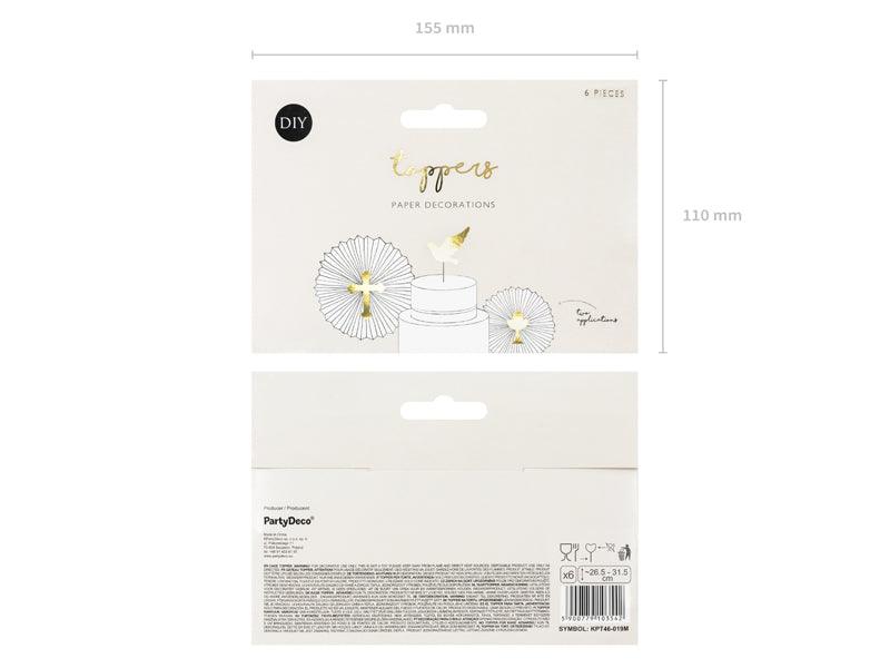 Caketopper Erstkommunion, gold, 31,5cm (1 VPE / 6 Stk.) - FeierGlanz