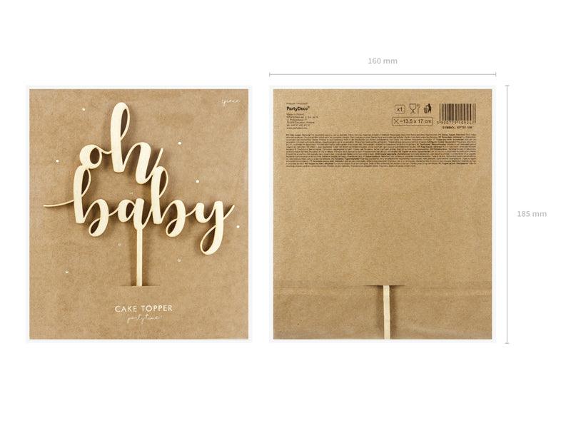 Caketopper Oh Baby, 17cm - FeierGlanz