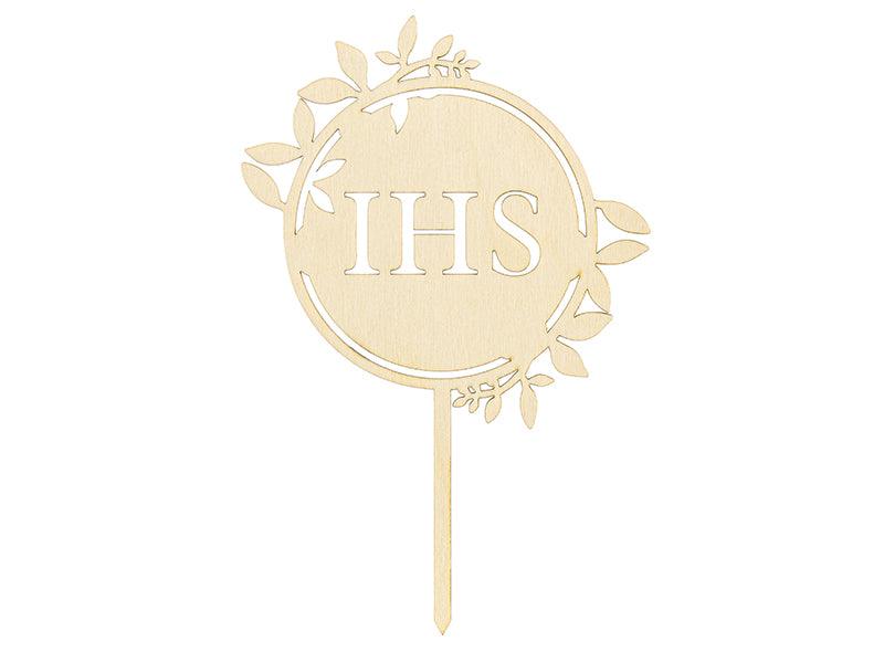 Caketopper IHS aus Holz, 23cm - FeierGlanz