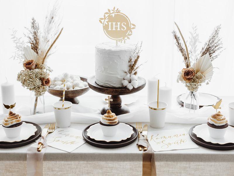 Caketopper IHS aus Holz, 23cm - FeierGlanz