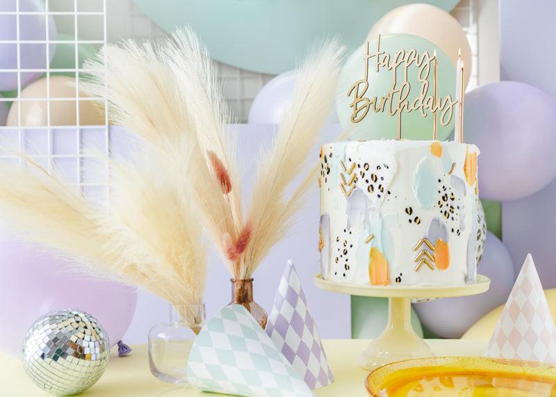 Caketopper aus Holz Happy Birthday, 16,5cm - FeierGlanz