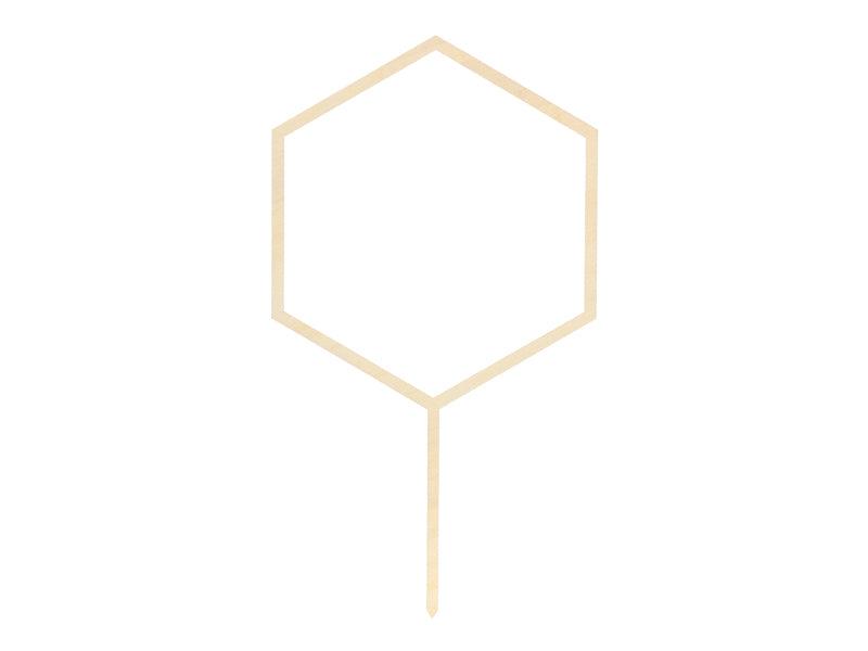 Caketopper aus Holz, Hexagon, 24cm - FeierGlanz