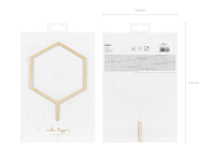 Caketopper aus Holz, Hexagon, 24cm - FeierGlanz