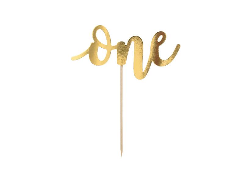 Caketopper One, gold, 19cm - FeierGlanz