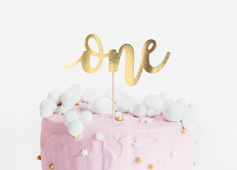 Caketopper One, gold, 19cm - FeierGlanz