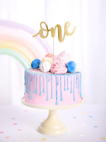 Caketopper One, gold, 19cm - FeierGlanz