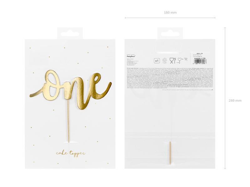 Caketopper One, gold, 19cm - FeierGlanz