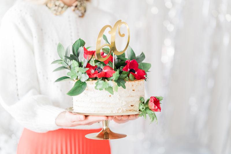 Caketopper ''60'', gold, 21cm - FeierGlanz